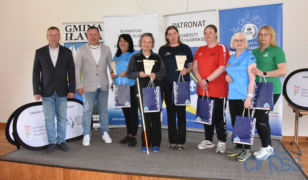 grupa os&oacute;b z pucharami i nagrodami